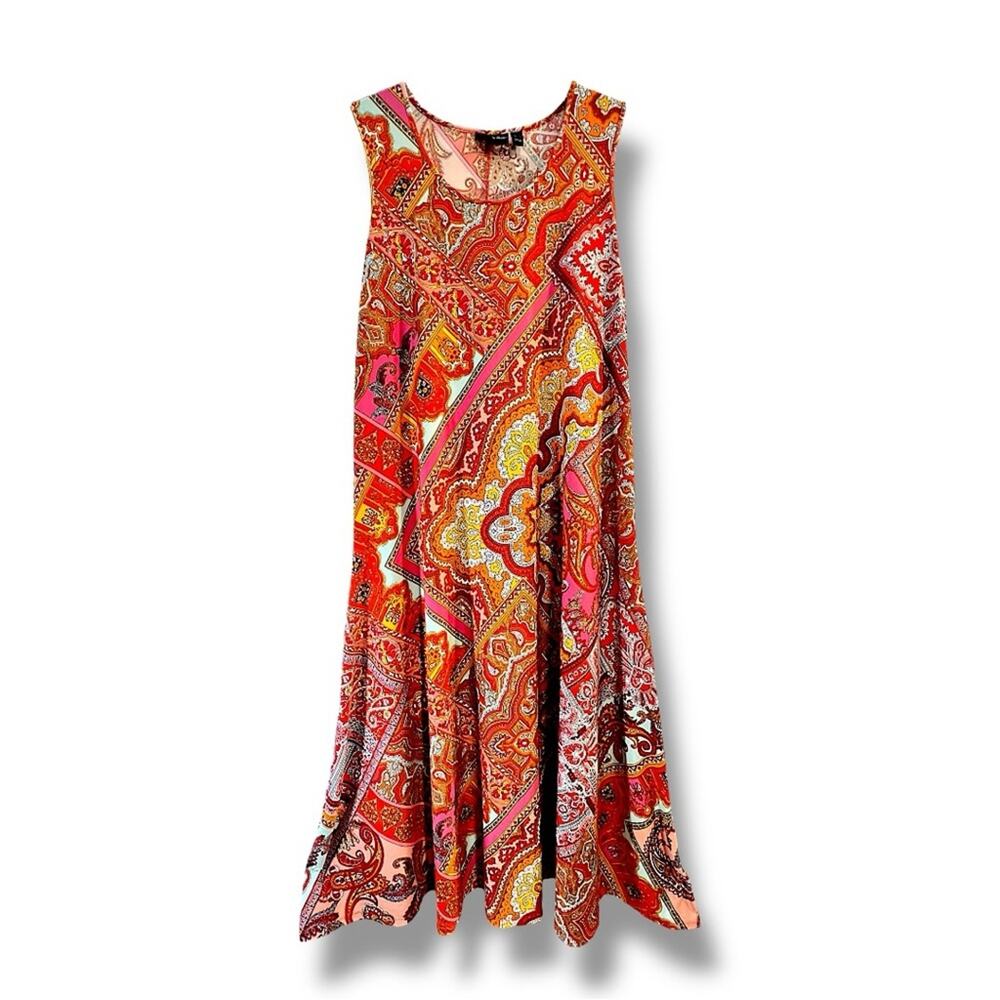 Attitudes by Renee Orange Sleeveless Scoop Neck Sleeveless Maxidress SZ 2X